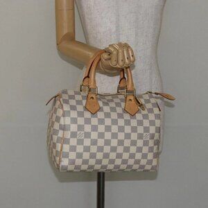 LOUIS VUITTON Damier Azur Speedy 25 Hand Bag N41534 LV Auth 143957V